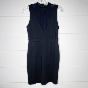 Bleuh Ciel Black Mesh High Neck Bodycon Mini Dress Size Medium